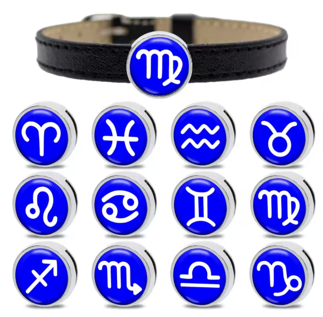 Slide Charm Bar - Zodiac Slide Charms (Silver)