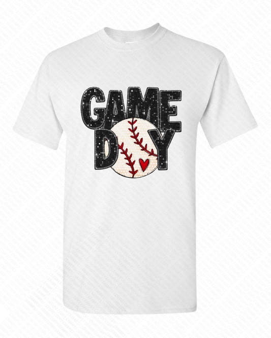 Game Day Baseball or Softball with Heart - Graphic