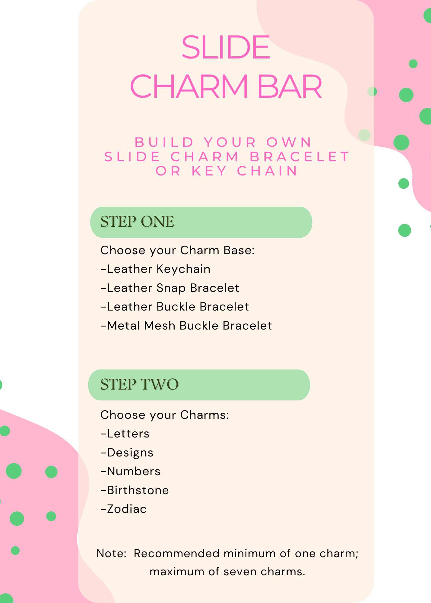 Slide Charm Bar - Crystal Number Slide Charms (Silver)