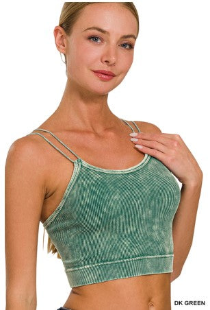 Zenana Washed Ribbed Seamless Double Strap - Brami (Grace)