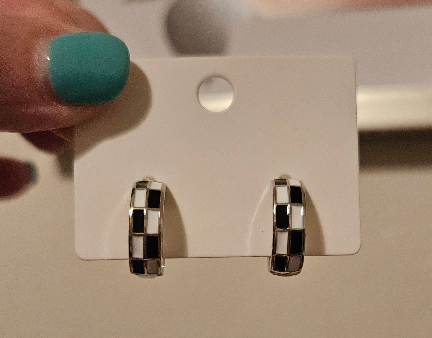Black & White Checkerboard Earrings
