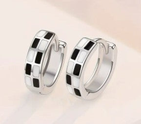 Black & White Checkerboard Earrings