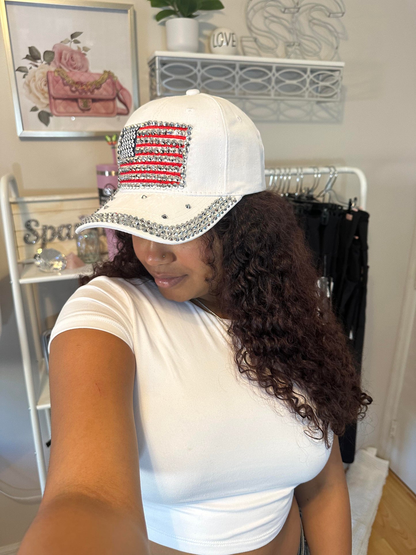 Patriotic Bling Baseball Hat