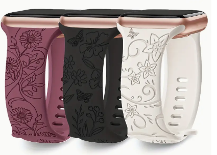 Floral Silicone Watch Bands for Apple