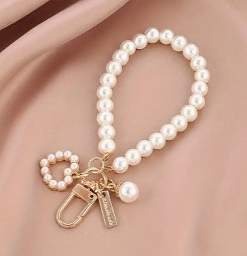 Faux Pearl Cell Phone Wristlet