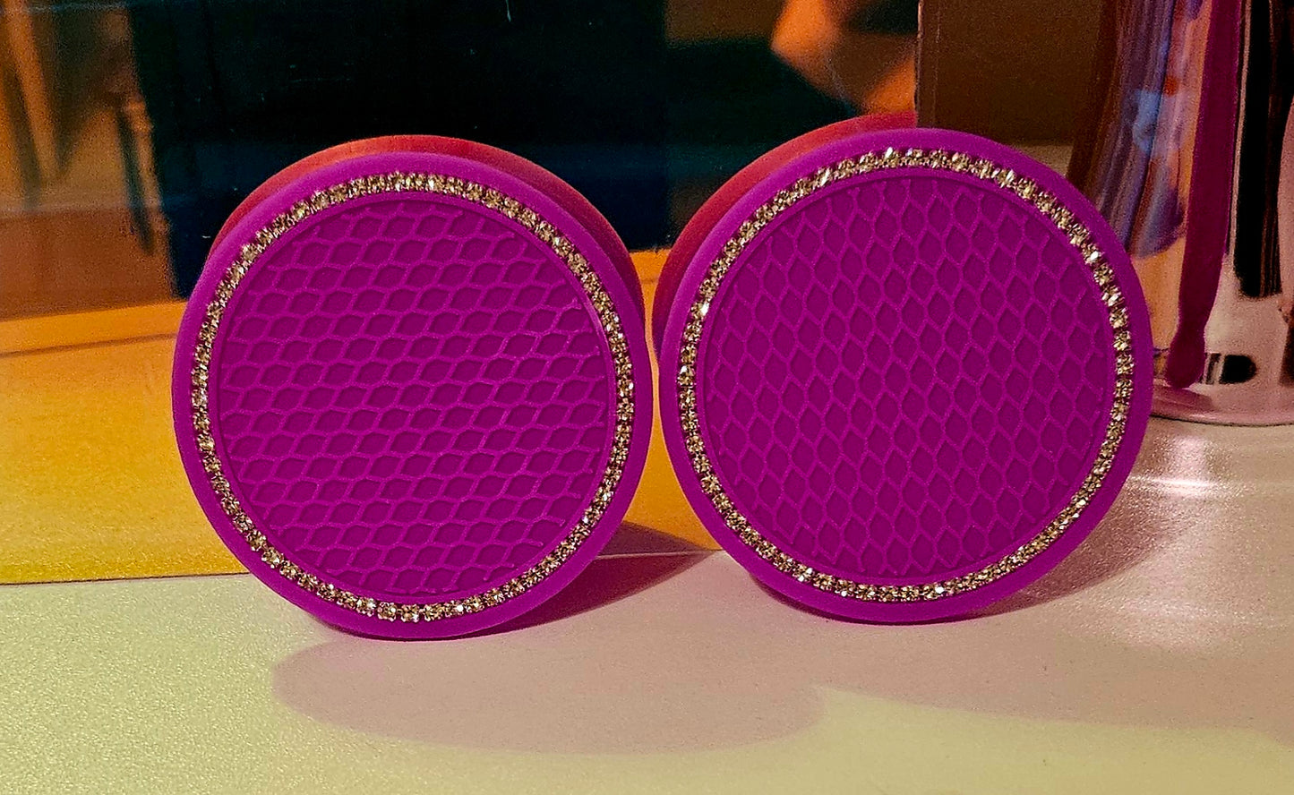 Non-slip Bling Car Coasters