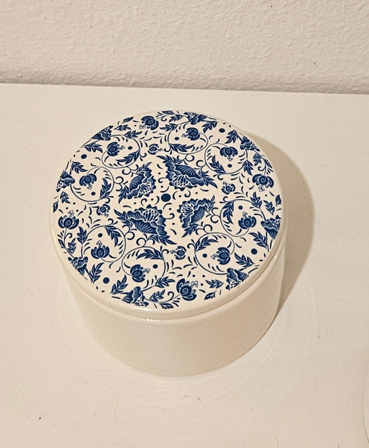 Blue Floral Trinket Box