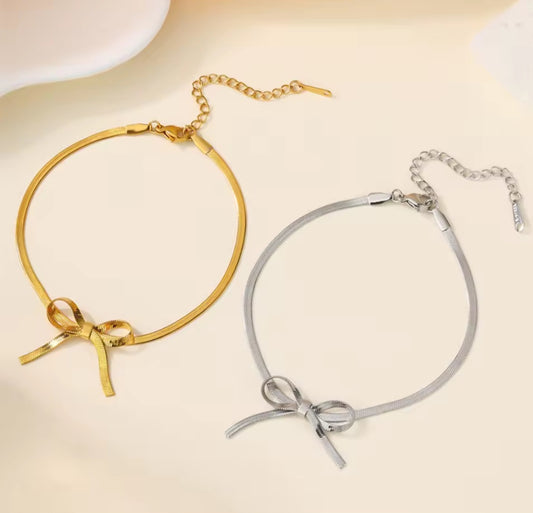 Bowknot Stainless Steel Anklet